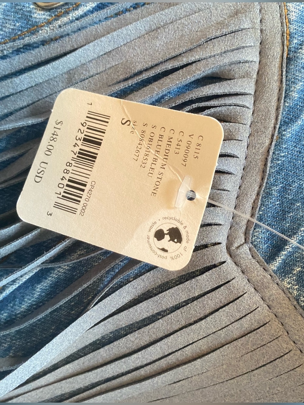 free people fringe denim jacket - Picture 4 of 4